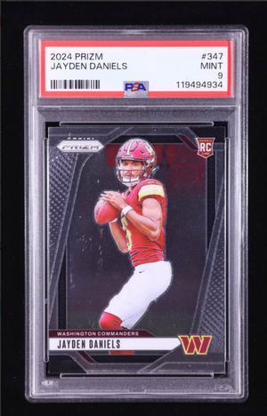Jayden Daniels 2024 Panini Prizm #347 RC (PSA 9) authentic-signatures