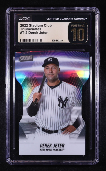 Derek Jeter 2022 Stadium Club Triumvirates #T2 (CGC Pristine 10) authentic-signatures