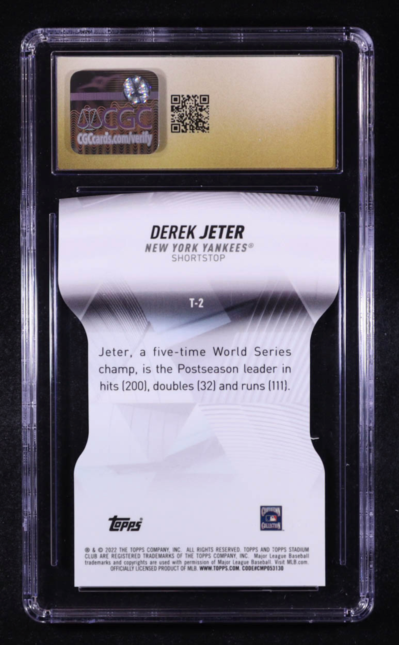 Derek Jeter 2022 Stadium Club Triumvirates #T2 (CGC Pristine 10) authentic-signatures