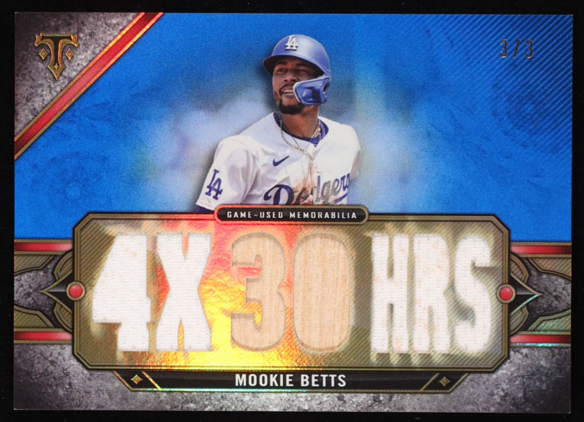 Mookie Betts Topps Triple Threads Game Used Relic Sapphire TTRMB4 #3/3 authentic-signatures