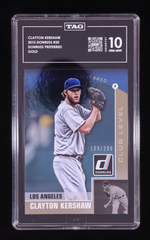 Clayton Kershaw 2015 Donruss Preferred Gold #109/299 (TAG 10) authentic-signatures