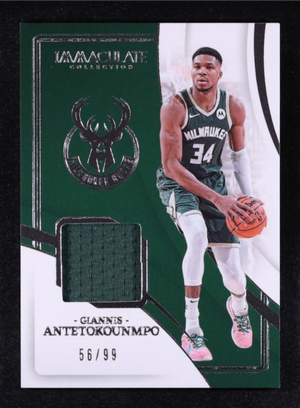 Giannis Antetokounmpo Immaculate Collection Materials Game-Used Relic #56/99
