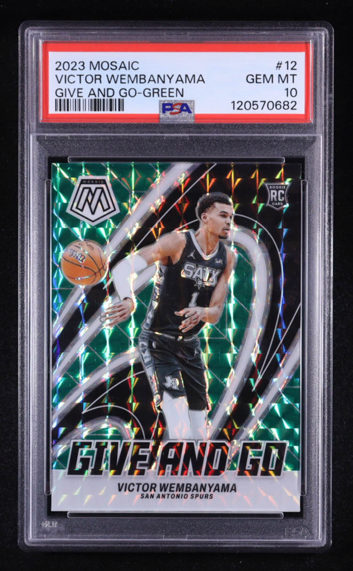 Victor Wembanyama 2023-24 Panini Mosaic Give And G0-Green (PSA 10) authentic-signatures