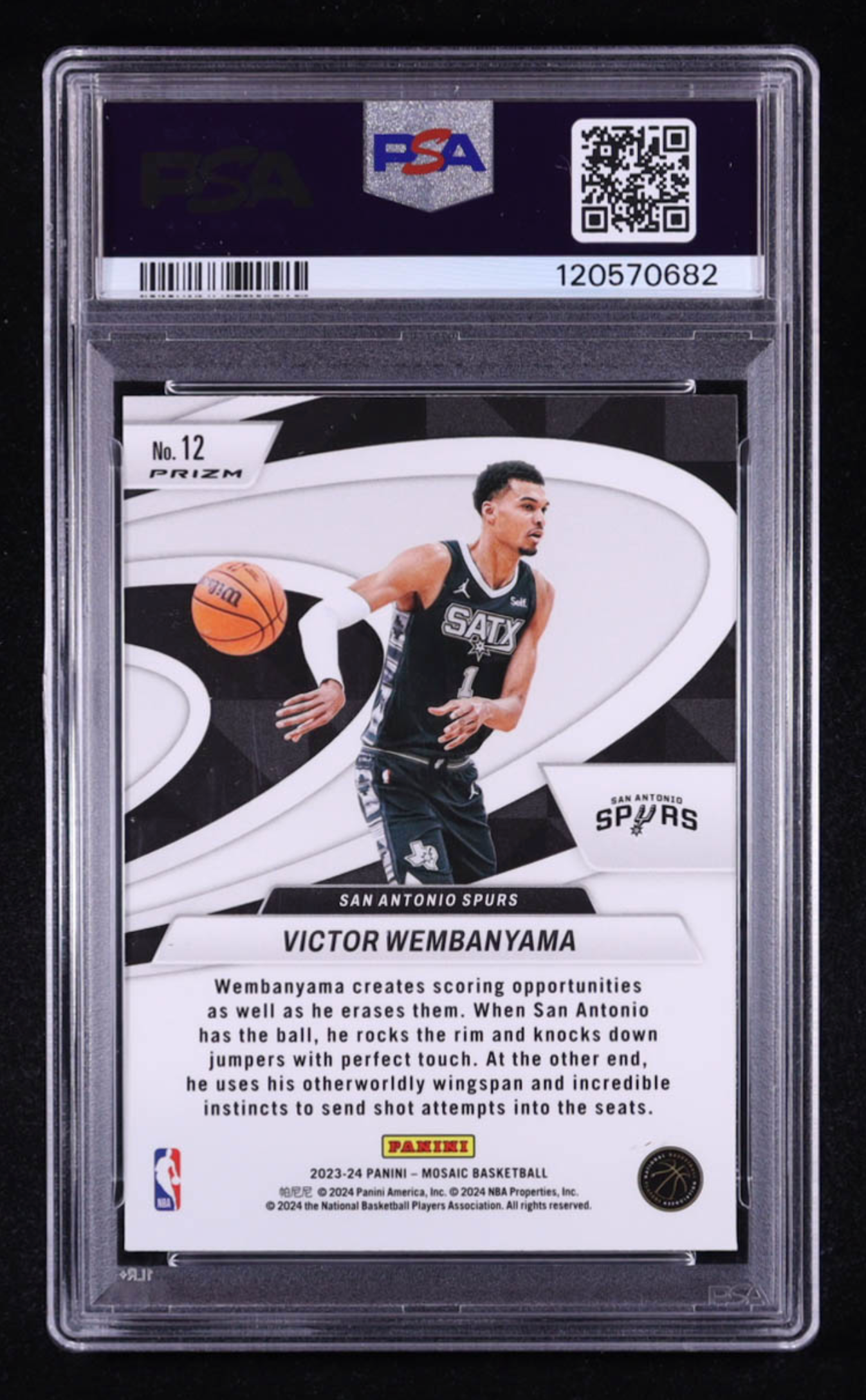 Victor Wembanyama 2023-24 Panini Mosaic Give And G0-Green (PSA 10) authentic-signatures