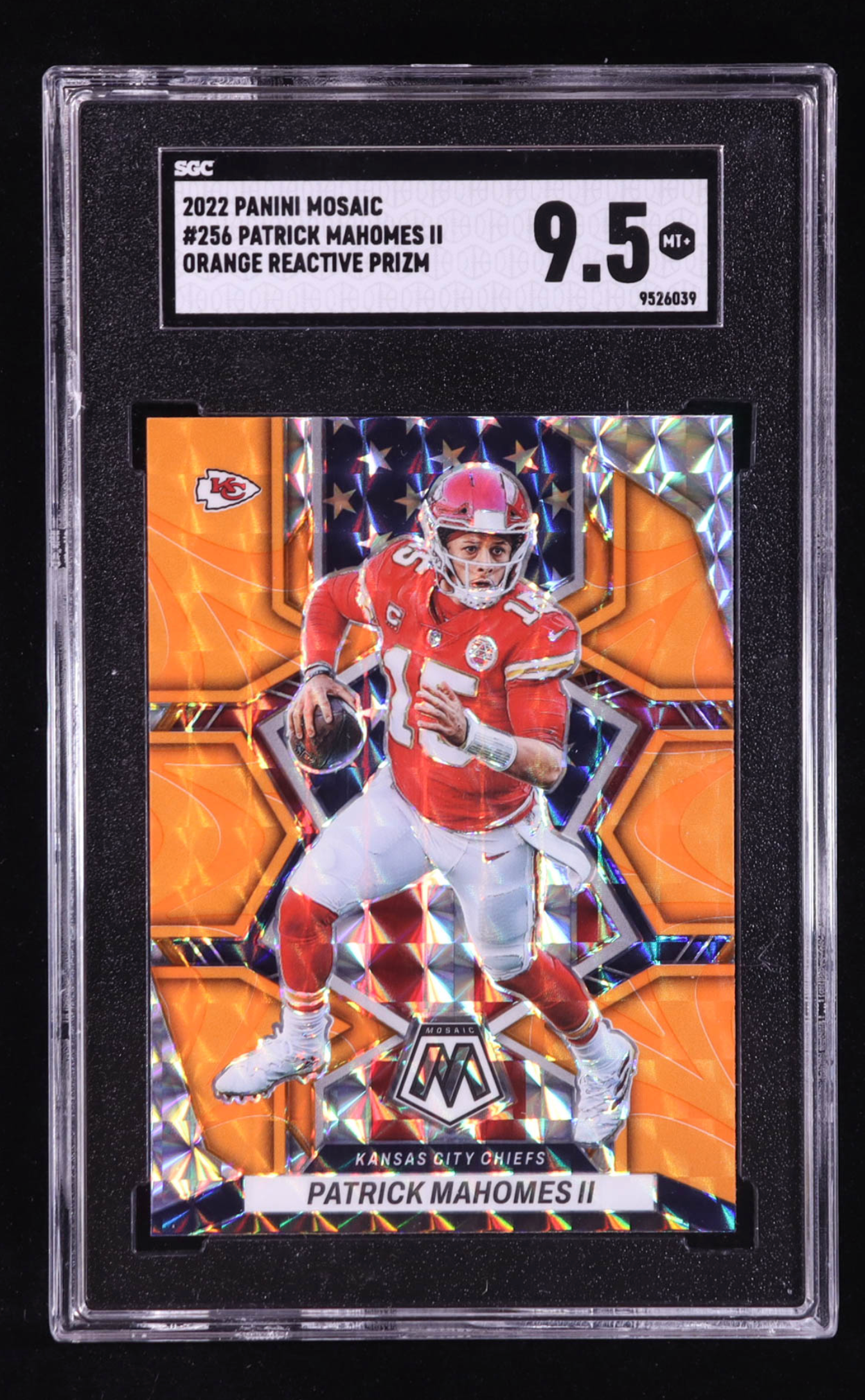 Mahomes II 2022 Panini Mosaic Orange Reactive Prizm #256 (SGC 9.5) authentic-signatures