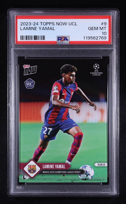 Lamine Yamal 2023-24 Topps Now UCL #9 (PSA 10)