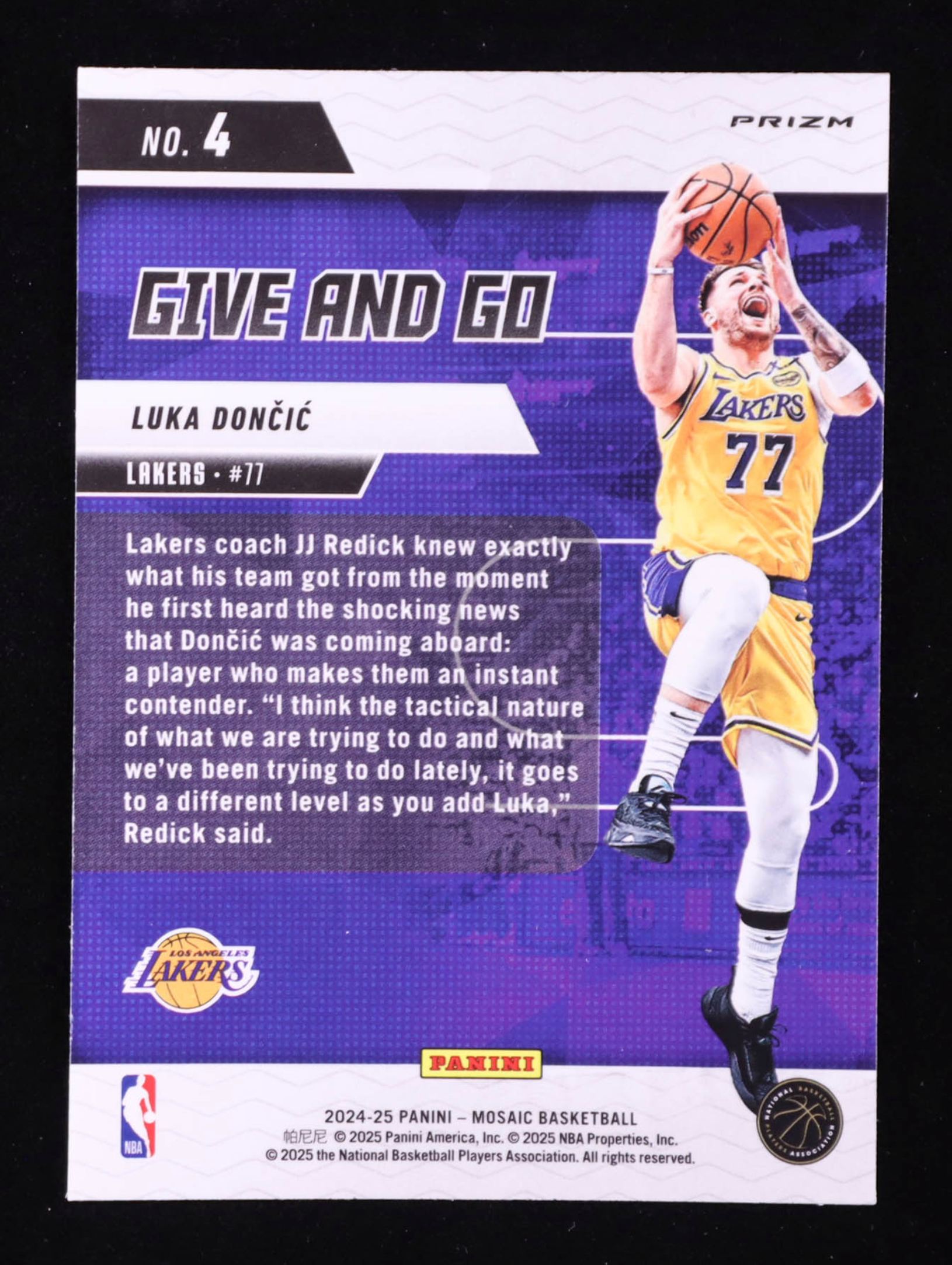 Luka Doncic 2024-25 Panini Mosaic Give and Go Mosaic Green #4 authentic-signatures