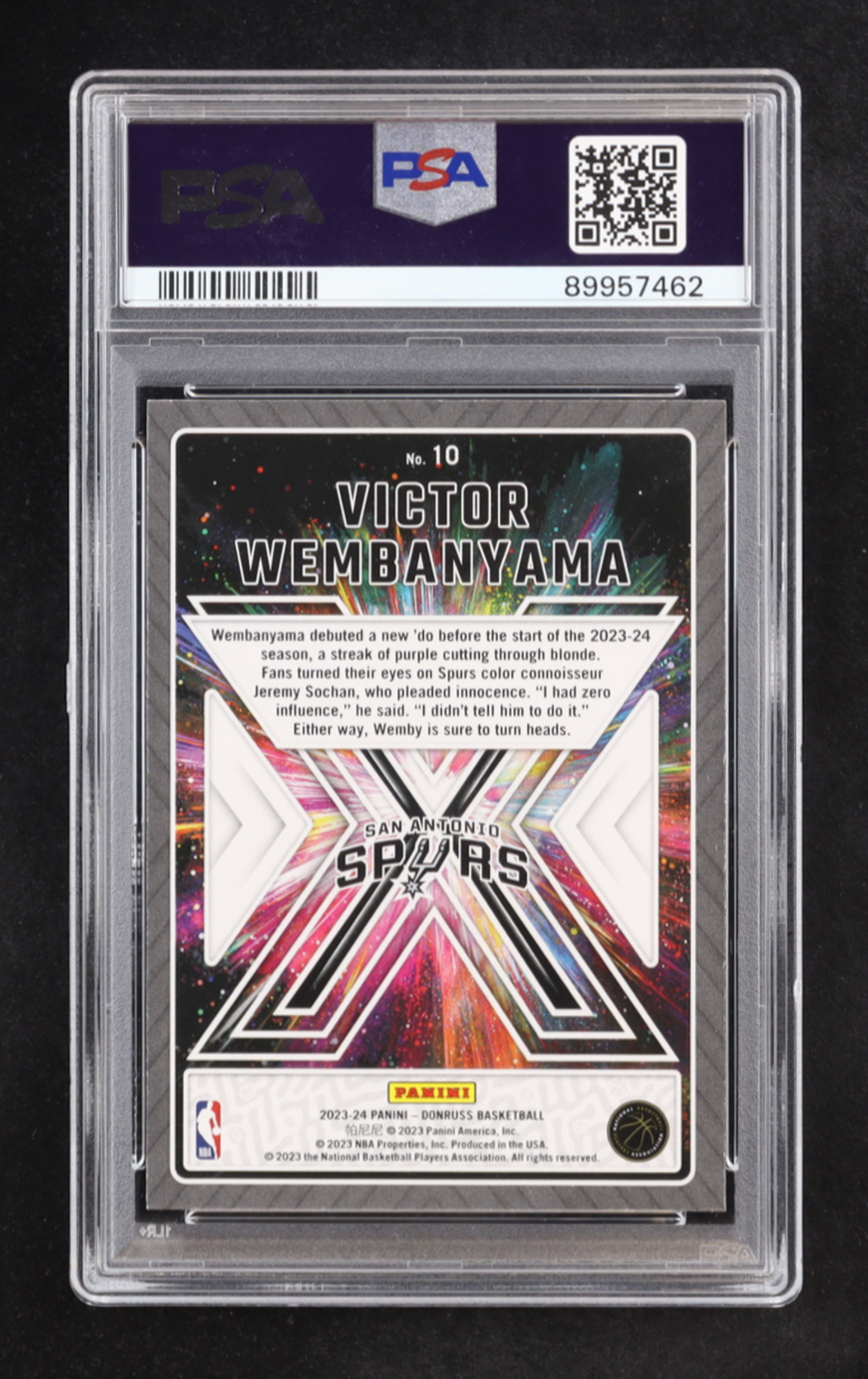 Victor Wembanyama 2023-24 Donruss Great X-Pectations #10 RC (PSA 9) authentic-signatures
