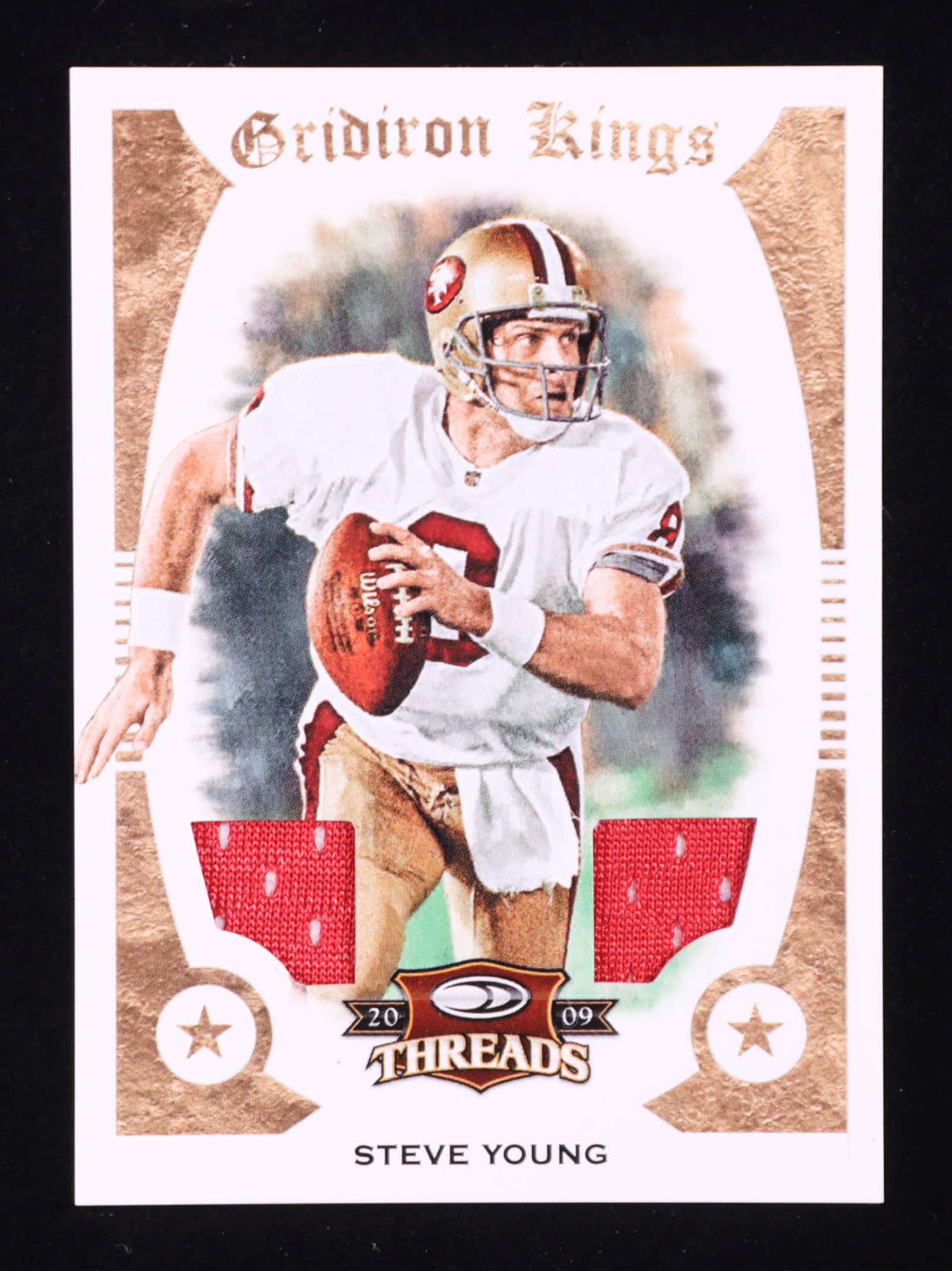 Steve Young 2009 Donruss Threads Pro Gridiron Kings Materials Game Worm Patch #128/250 authentic-signatures