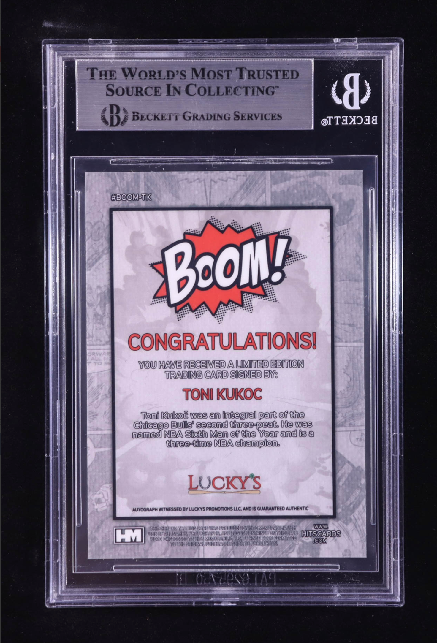 Tony Kukoc Signed 2024 Hits Memorabilia Boom Silver #BOOMTK (BGS) authentic-signatures