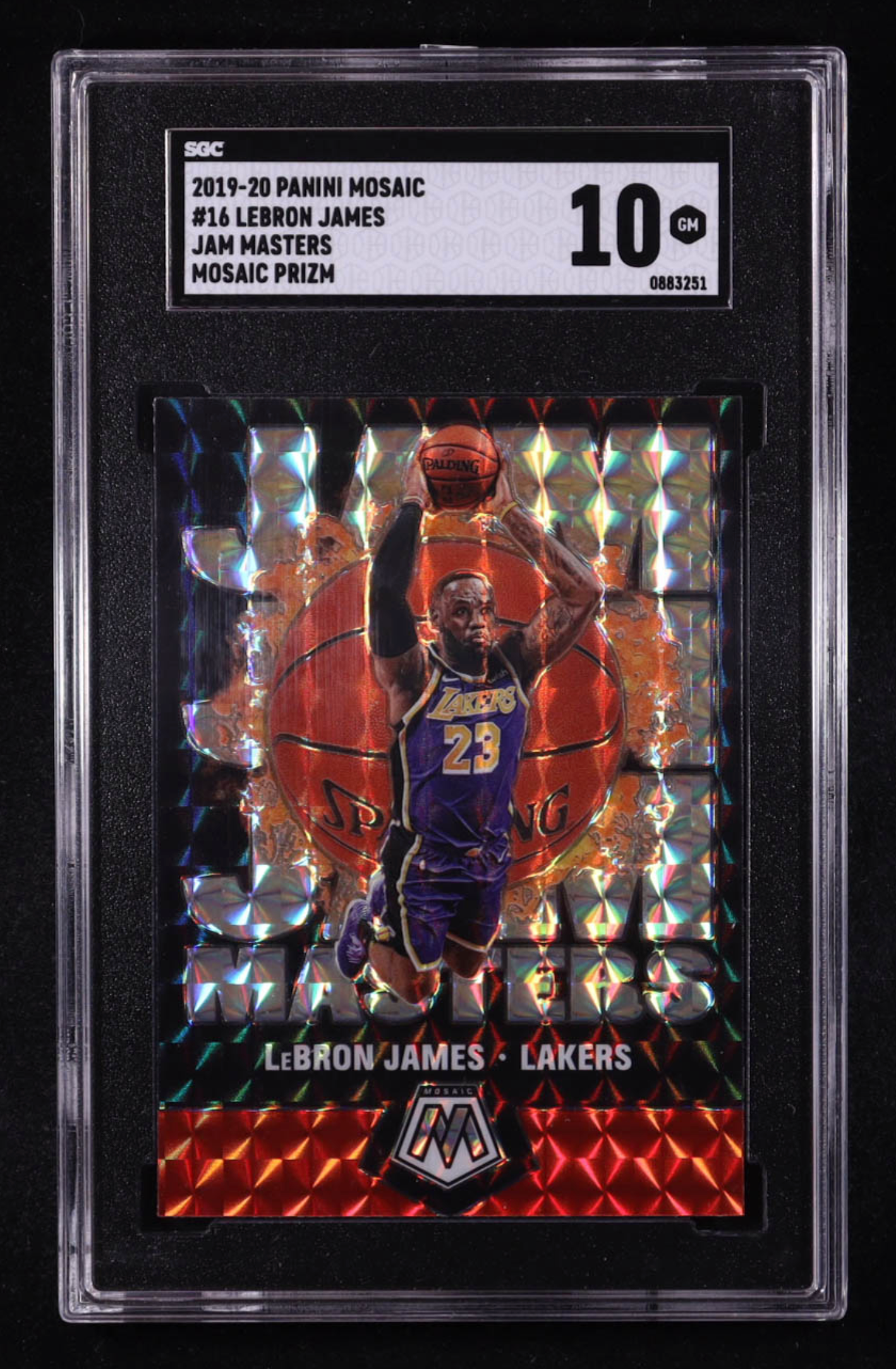LeBron James 2019-20 Panini Mosaic Jam Masters Mosaic #16 authentic-signatures
