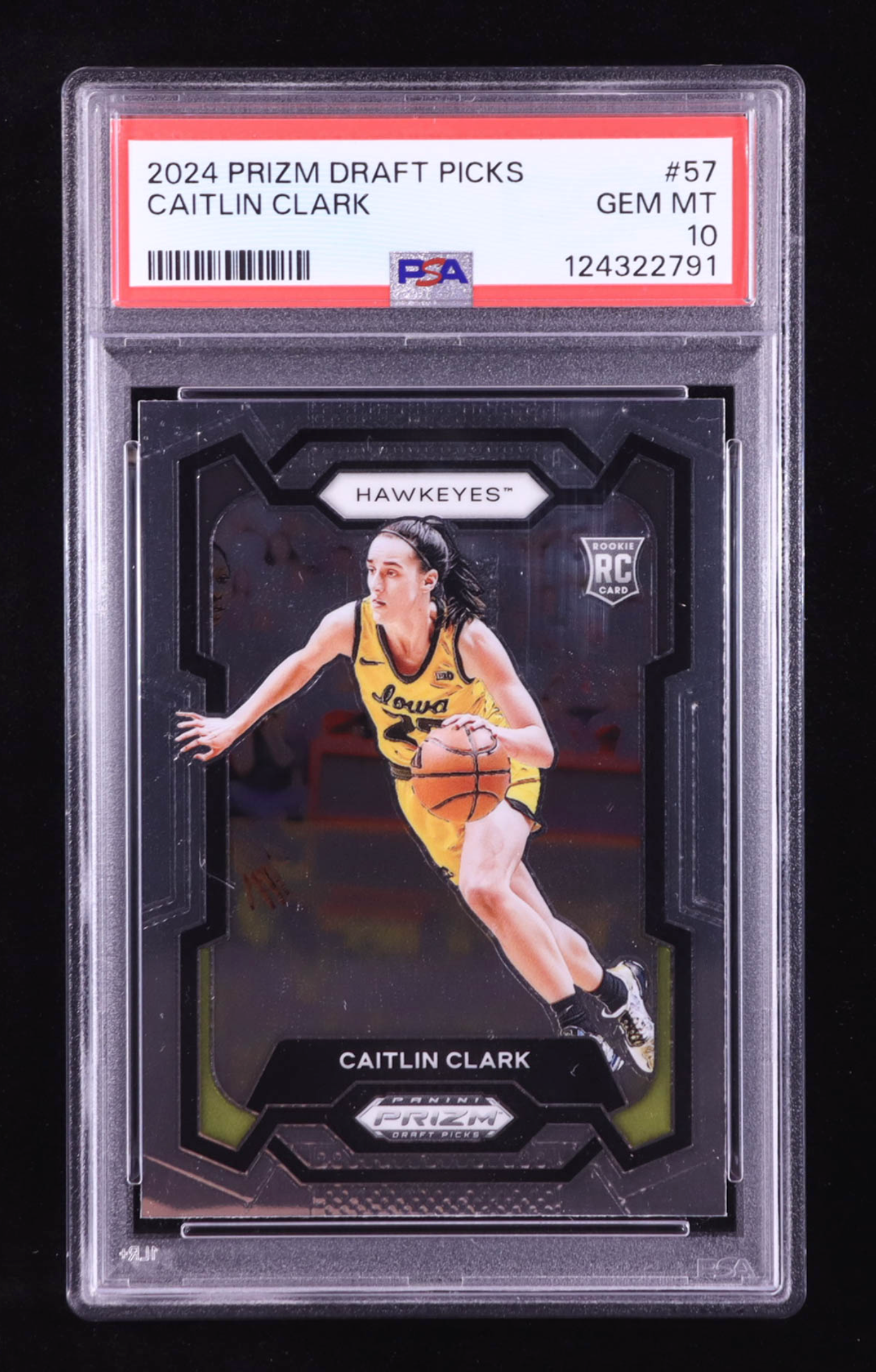 Caitlin Clark 2024-25 Panini Prizm Draft Picks #57 RC (PSA 10) authentic-signatures