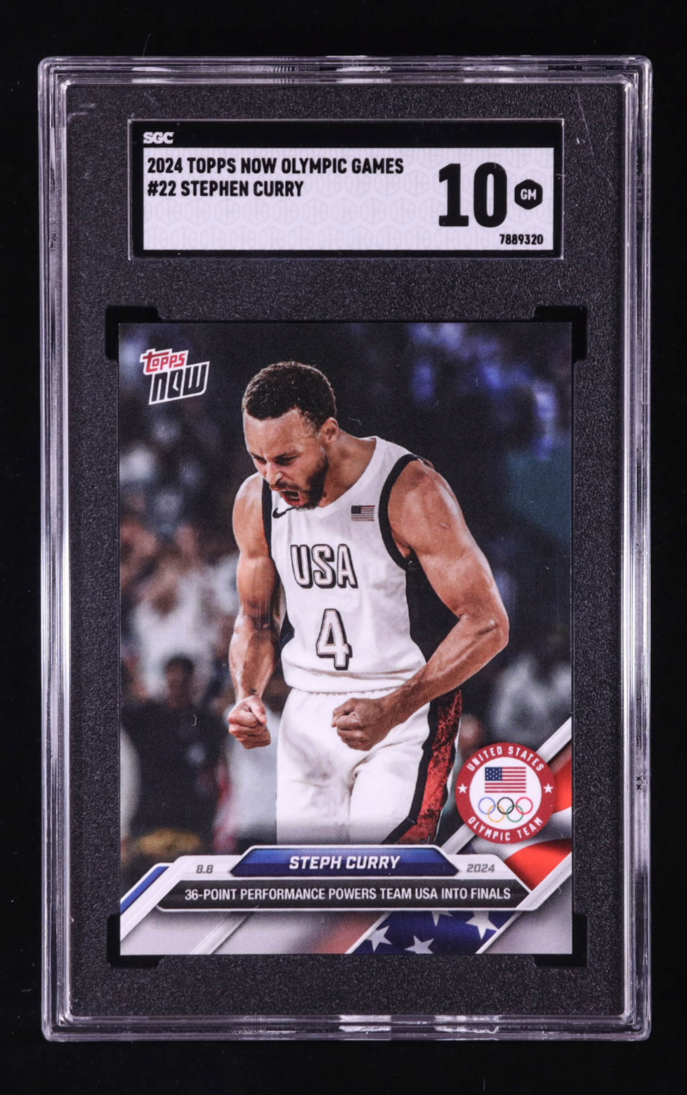 Stephen Curry 2024 Topps Now Olympic Games #22 authentic-signatures