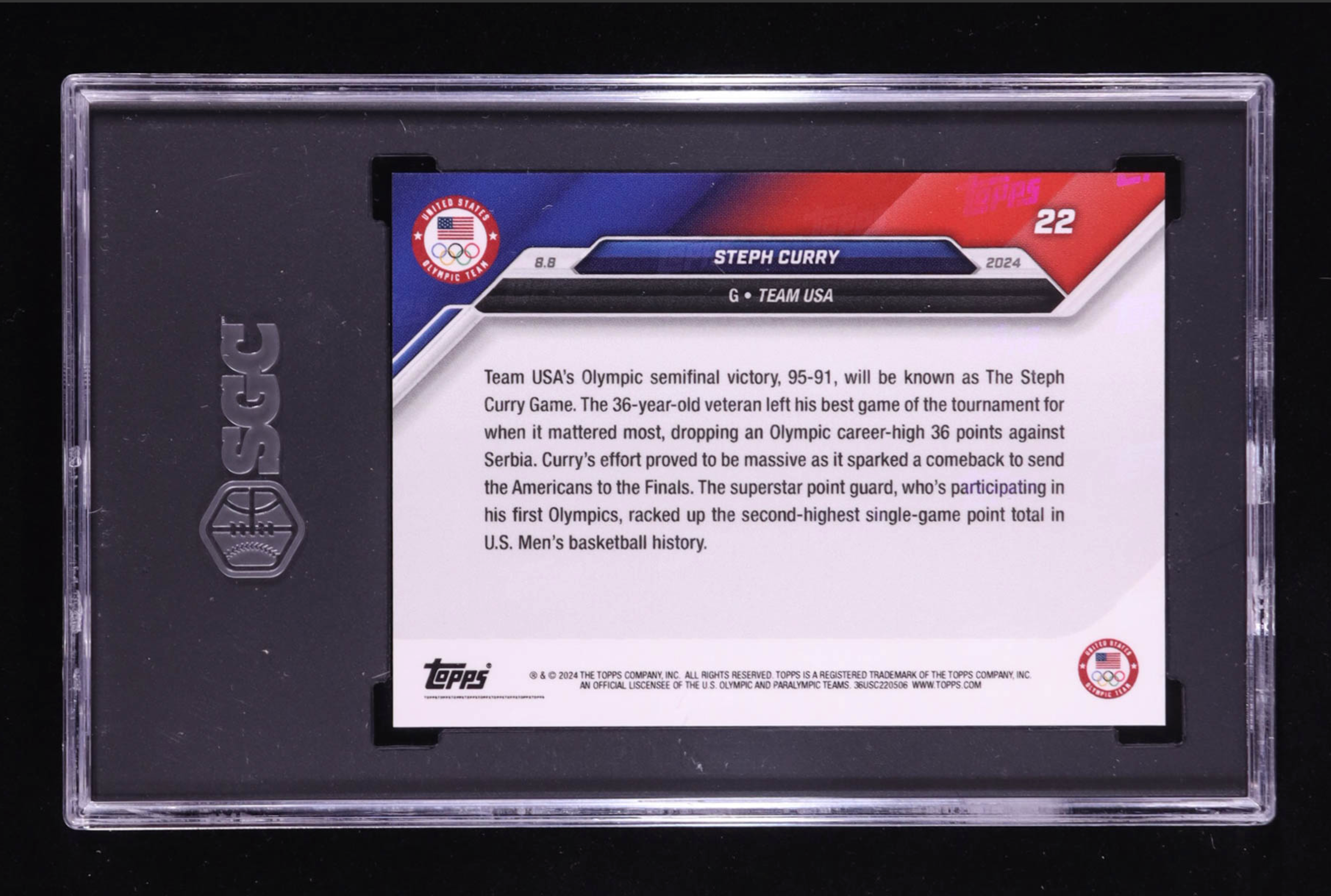 Stephen Curry 2024 Topps Now Olympic Games #22 authentic-signatures