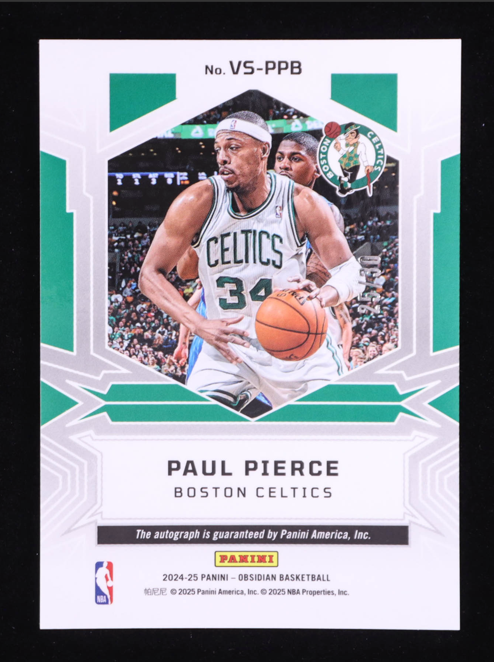 Paul Pierce 2024-25 Panini Obsidian Volcanic Signatures Electric Etch Purple Flood #33 #25/30 authentic-signatures