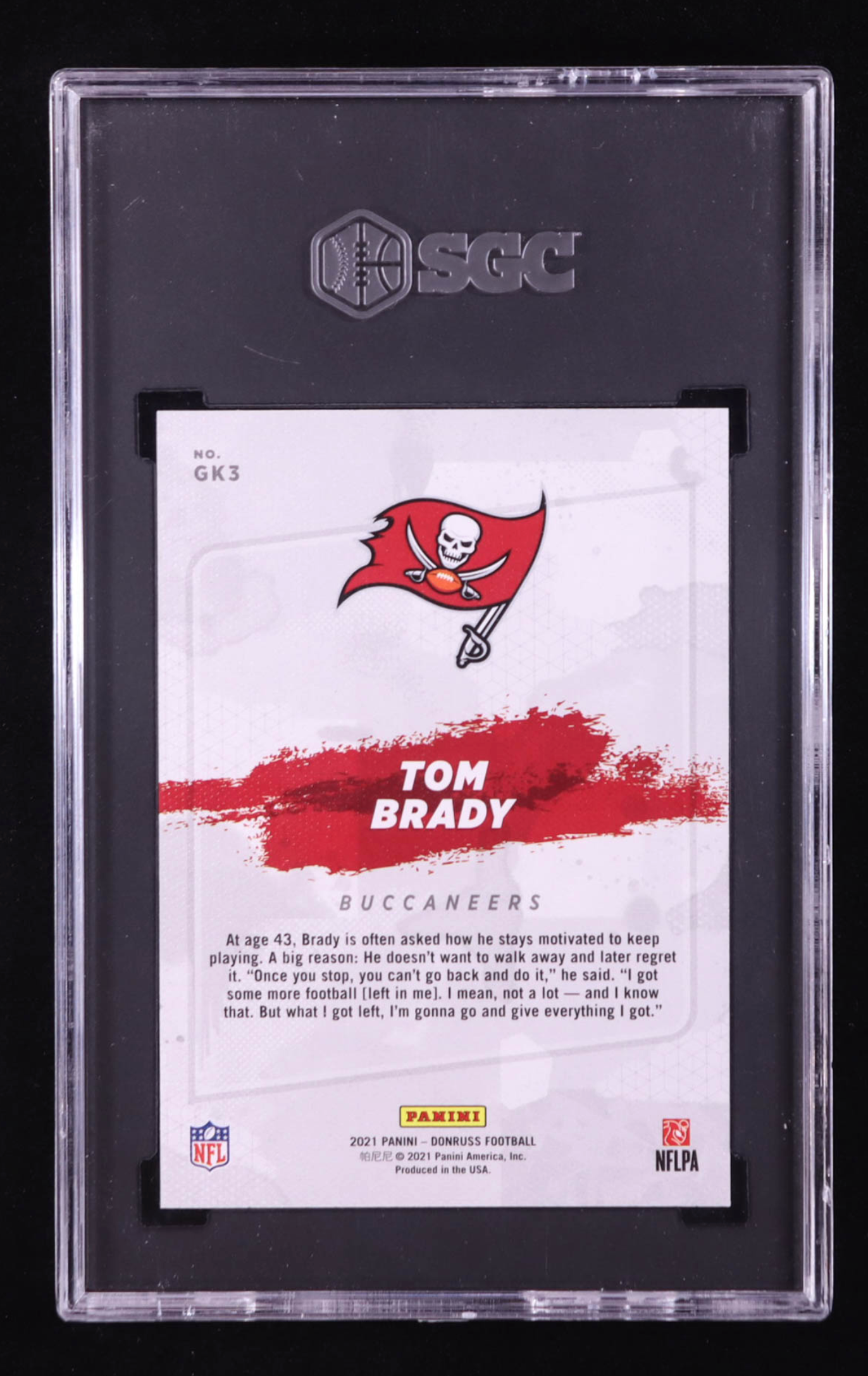 Tom Brady 2021 Donruss Gridiron Kings #3 (SGC 10) authentic-signatures