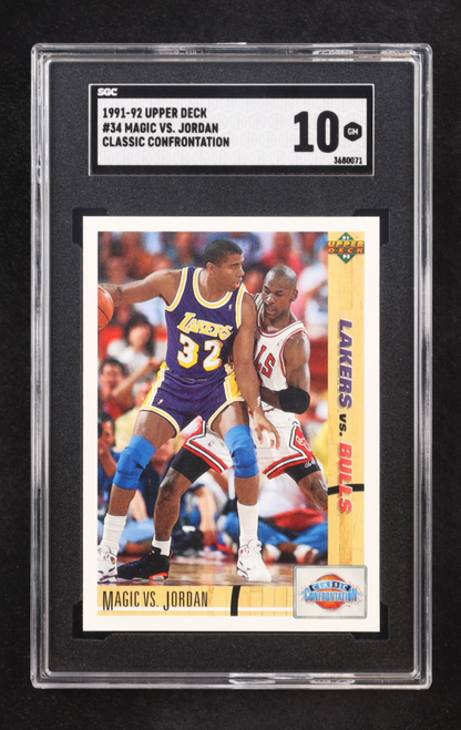 Magic Johnson vs. Michael Jordan 1991-92 Upper Deck #34 CC (SGC 10) authentic-signatures