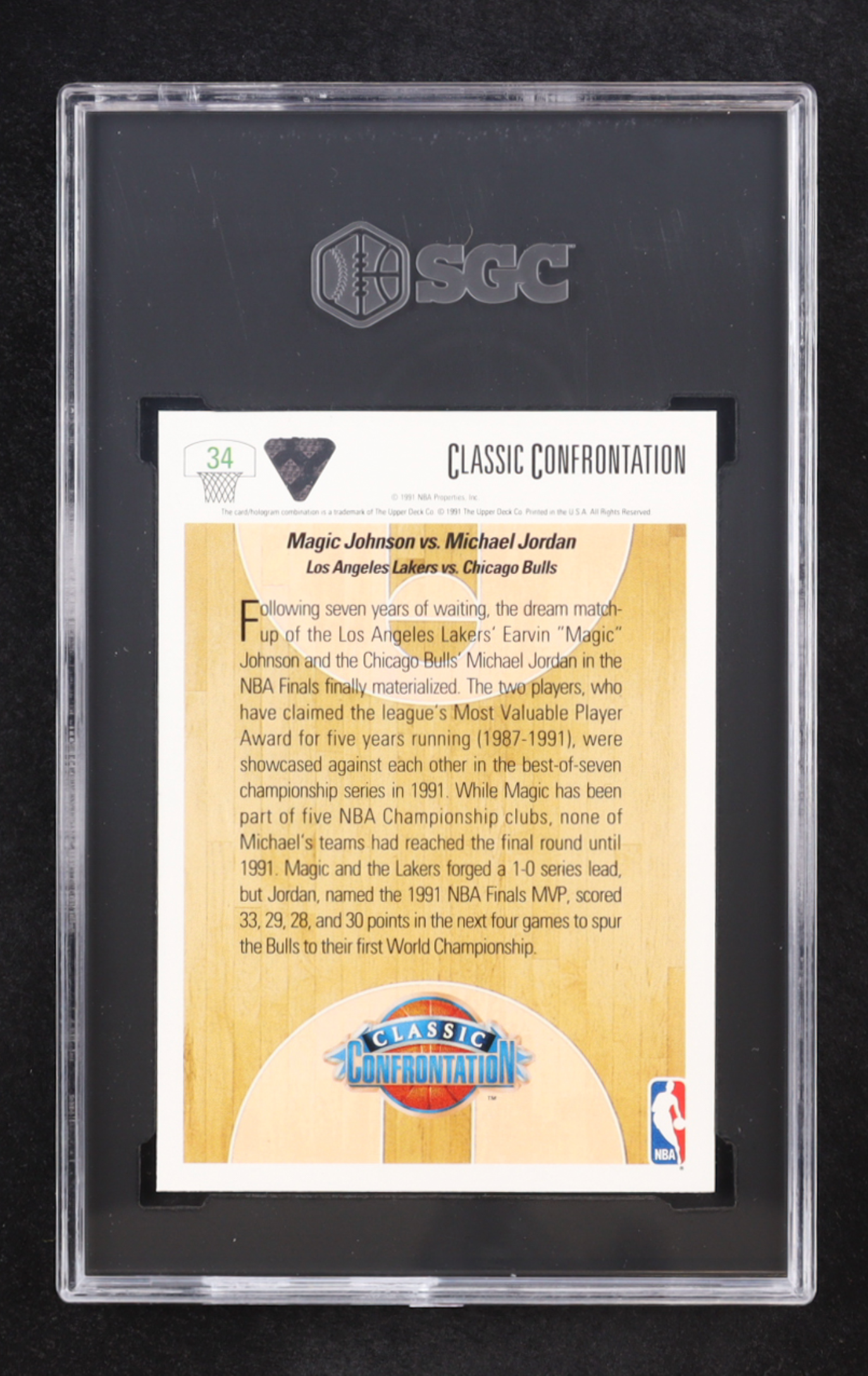 Magic Johnson vs. Michael Jordan 1991-92 Upper Deck #34 CC (SGC 10) authentic-signatures