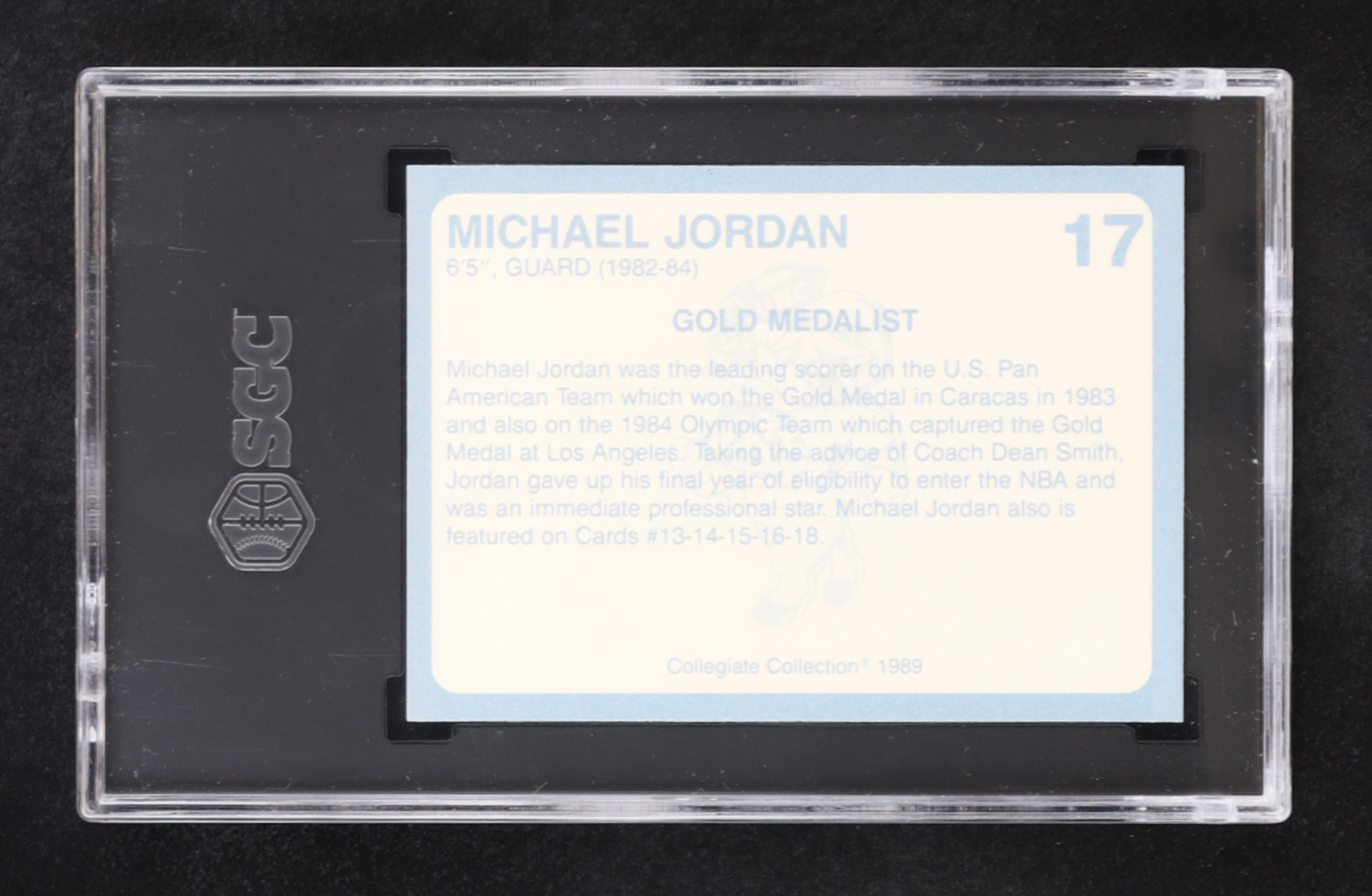 Michael Jordan 1989-90 North Carolina Collegiate Collection #17 (SGC 10) authentic-signatures