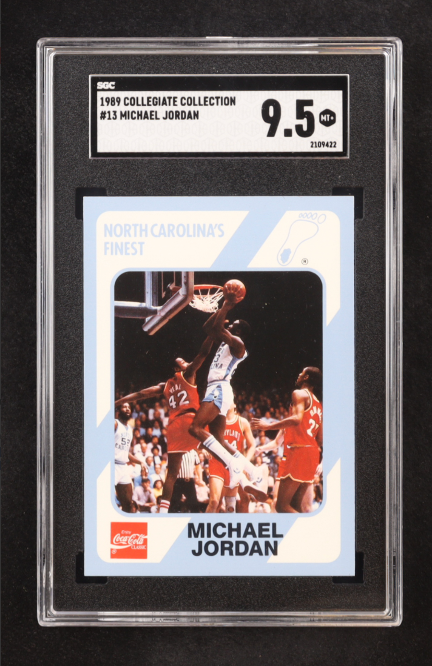 Michael Jordan 1989-90 North Carolina Collegiate Collection #13 (SGC 9.5) authentic-signatures