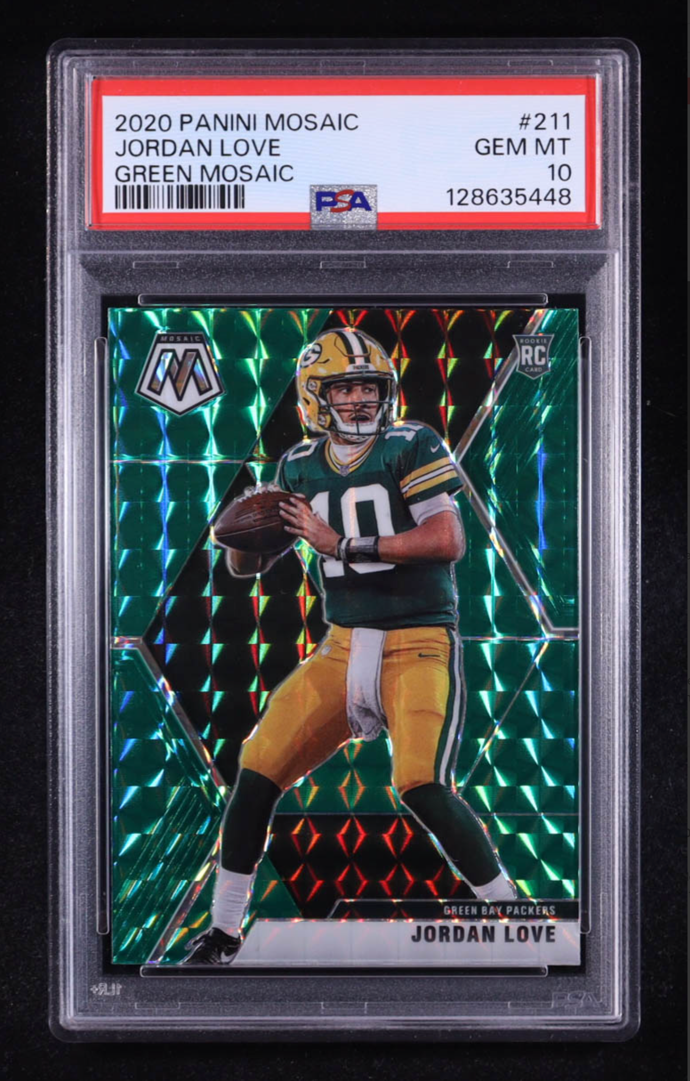 Jordan Love 2020 Panini Mosaic Green Mosaic #211 RC (PSA 10) authentic-signatures