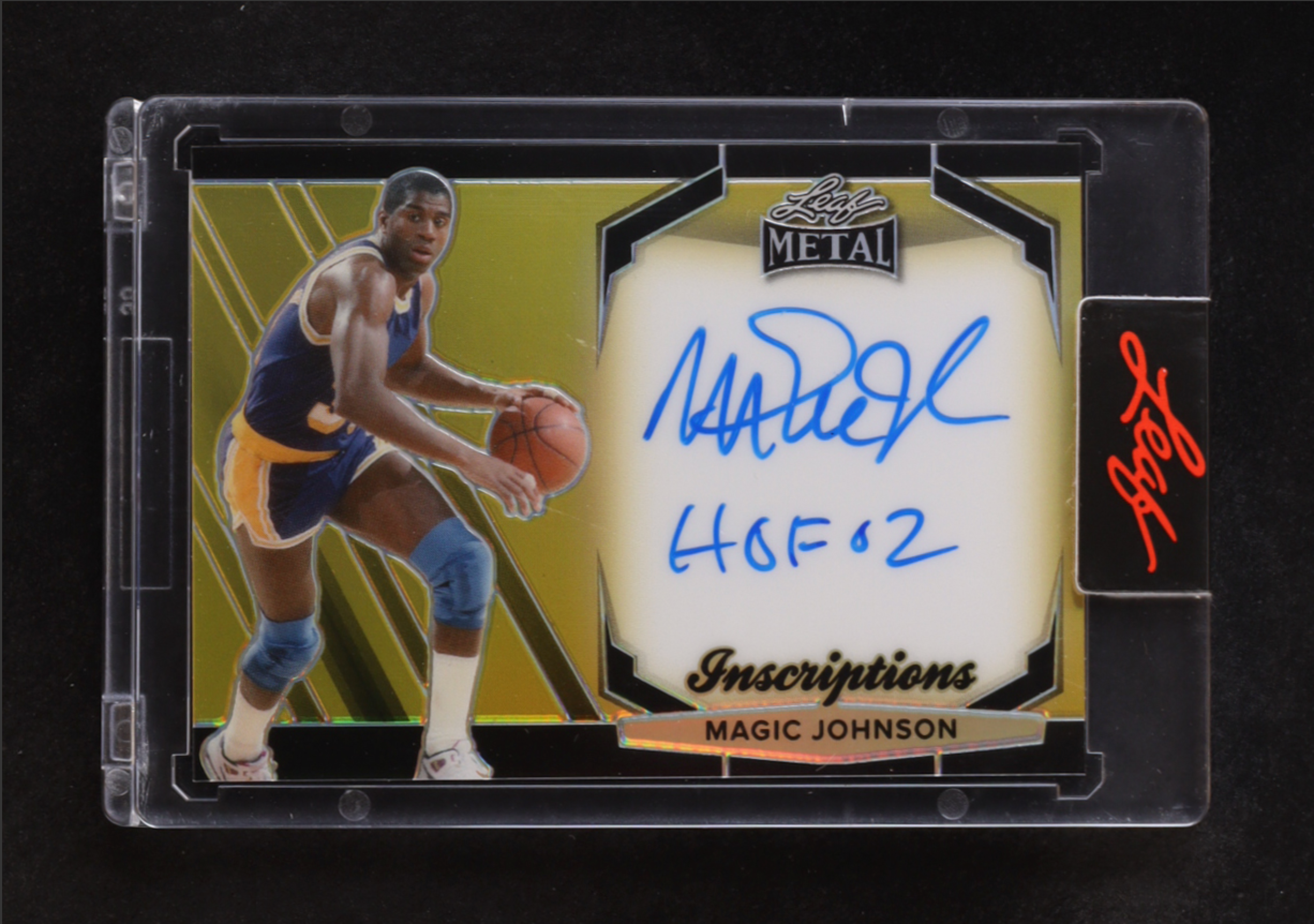 Magic Johnson 2024 Leaf Metal Inscriptions Prismatic Gold #MHIMJ1 #028/150 authentic-signatures