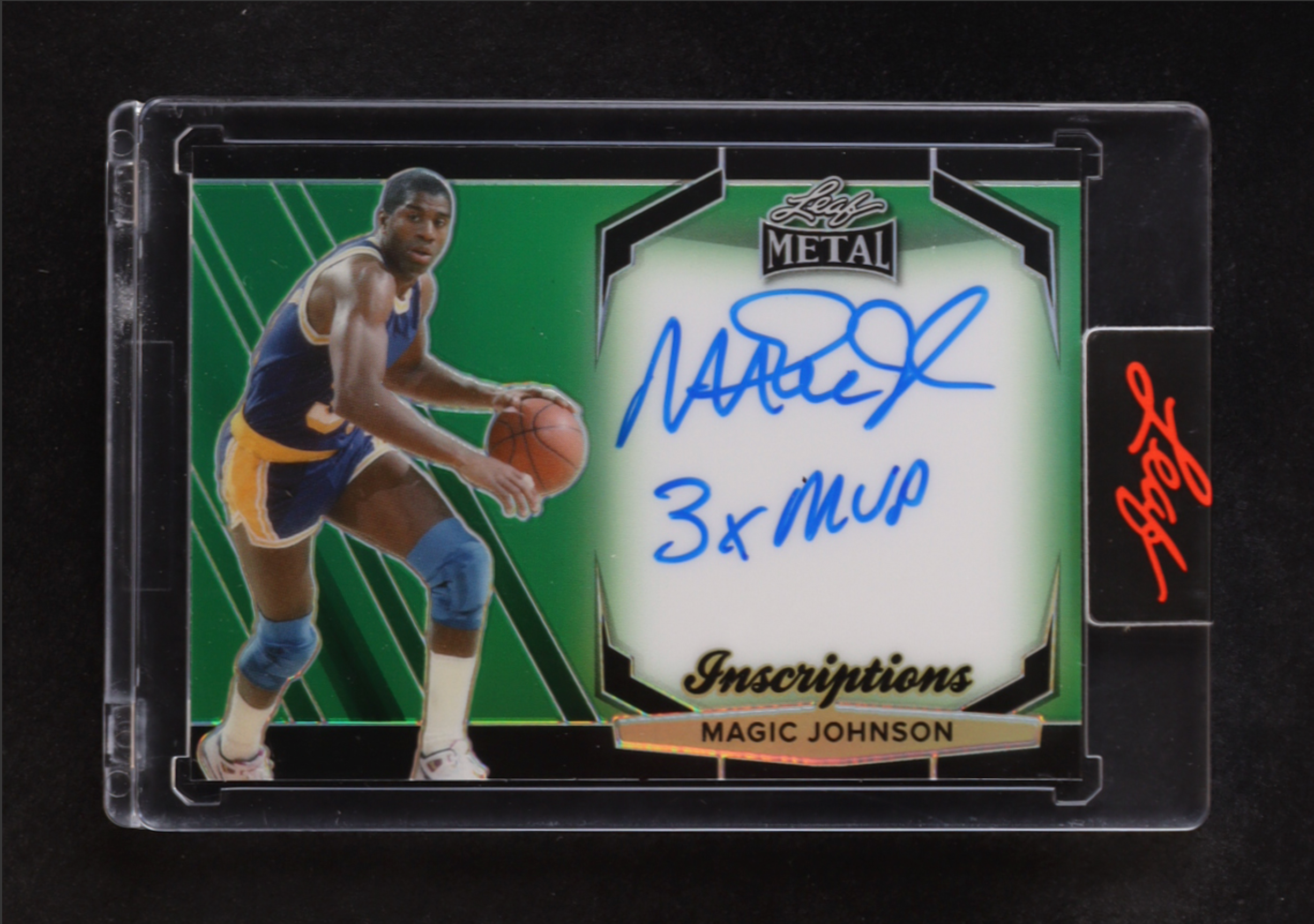 Magic Johnson 2024 Leaf Metal Inscriptions Prismatic Green #MHIMJ6 #042/150 authentic-signatures