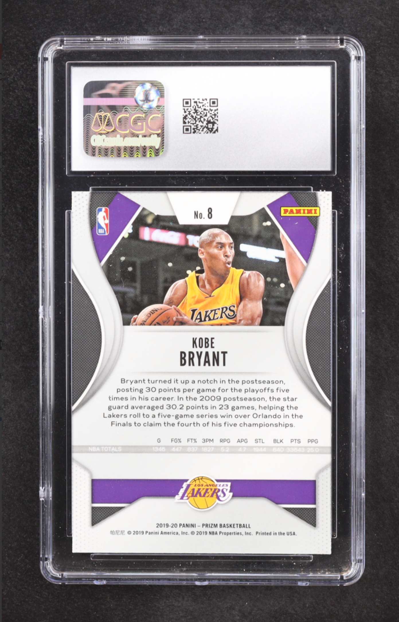 Kobe Bryant 2019-20 Panini Prizm #8 (CGC 10) authentic-signatures