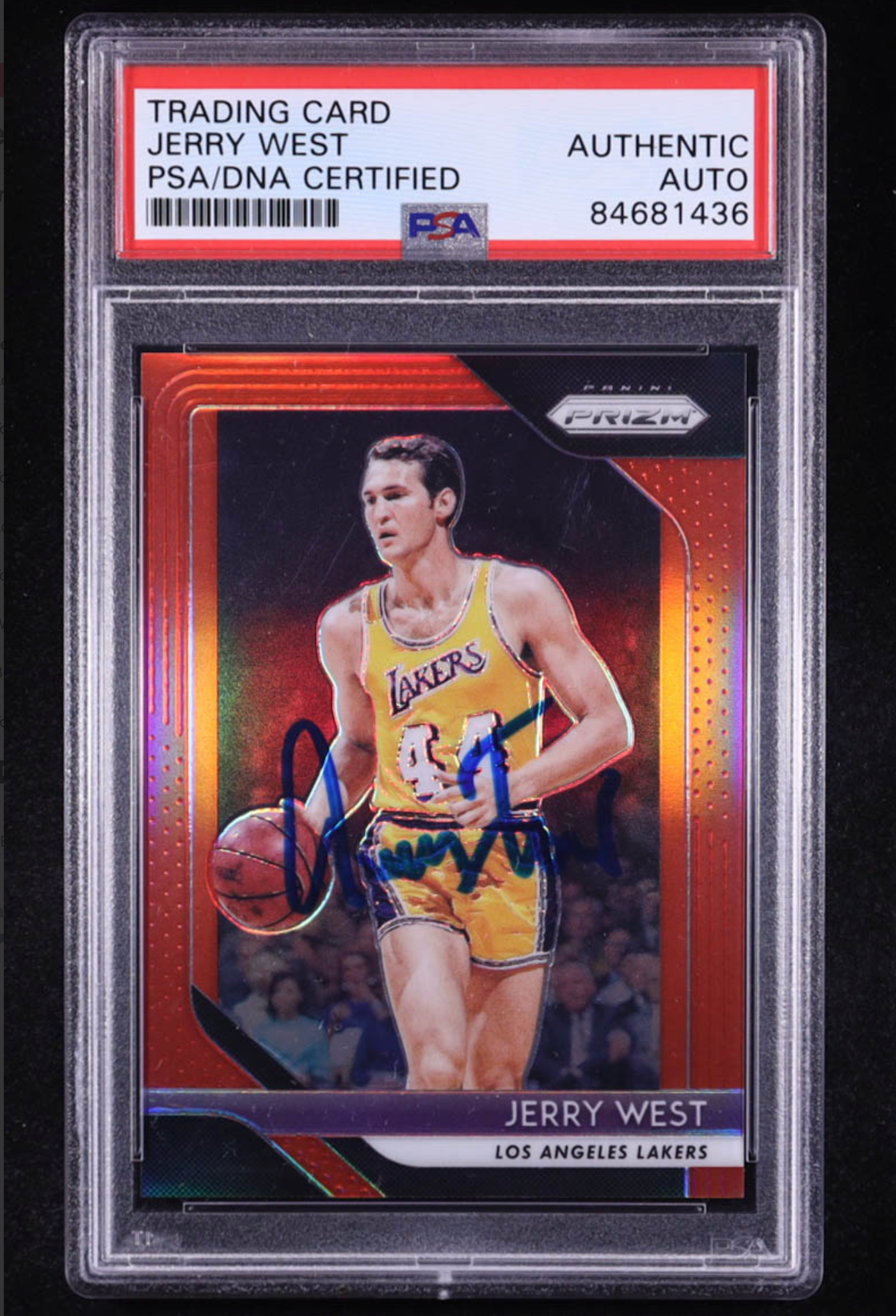 Jerry West Signed 2018-19 Panini Prizm Prizms Red #145 #152/299 (PSA AUTHENTIC) authentic-signatures
