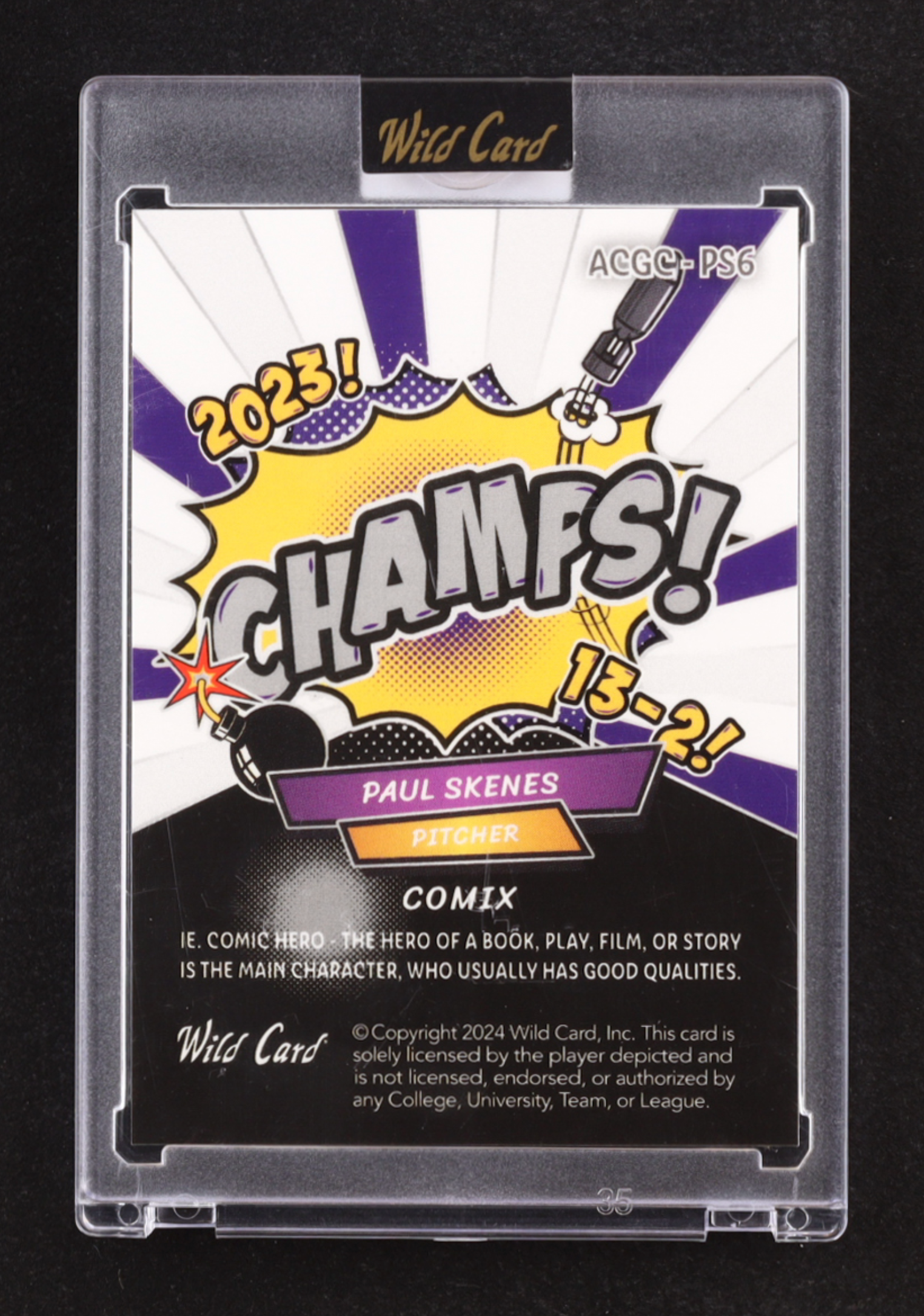 Paul Skenes 2024 Wild Card Alumination Comix CHAMPS! Silver Lava #ACGC-PS6 #10/10 RC authentic-signatures