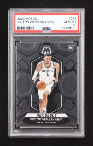Victor Wembanyama 2023-24 Panini Mosaic #257 NBA Debut RC (PSA 10)