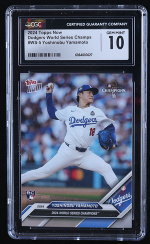 Yoshinobu Yamamoto 2024 Topps Now Dodgers World Series Champs #WS5 RC (CGC 10)