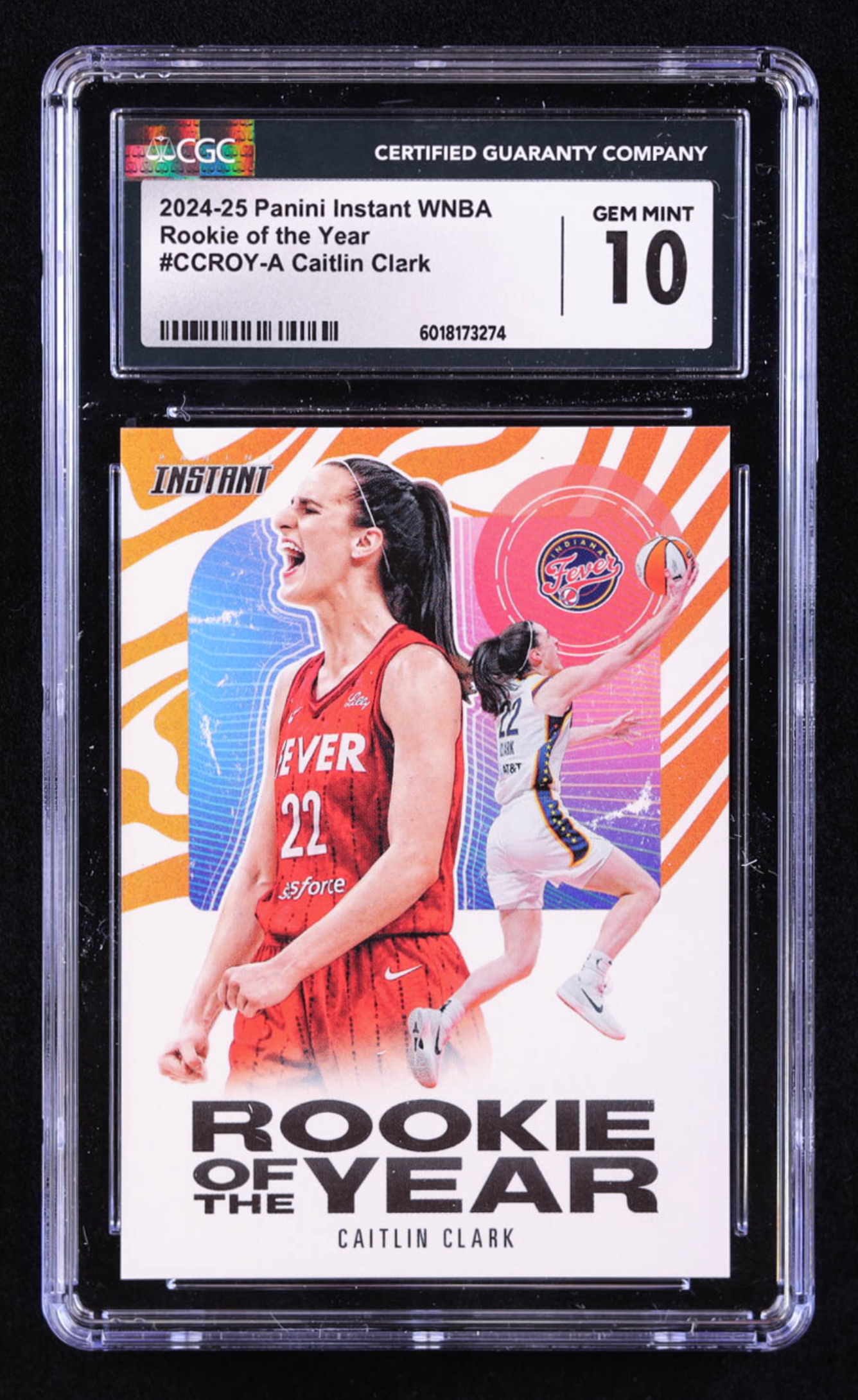 Caitlin Clark 2024 Panini Instant WNBA Caitlin Clark Rookie of the Year #CCROYA RC (CGC 10) authentic-signatures