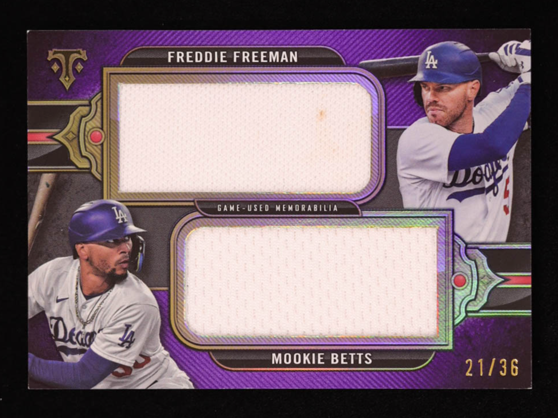 Freddie Freeman/Mookie Betts 2024 Topps Triple Threads Dual Jumbo Game-Used Relics #21/36 authentic-signatures