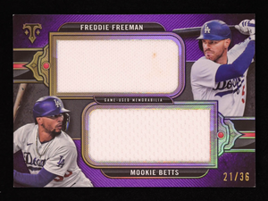 Freddie Freeman/Mookie Betts 2024 Topps Triple Threads Dual Jumbo Game-Used Relics #21/36