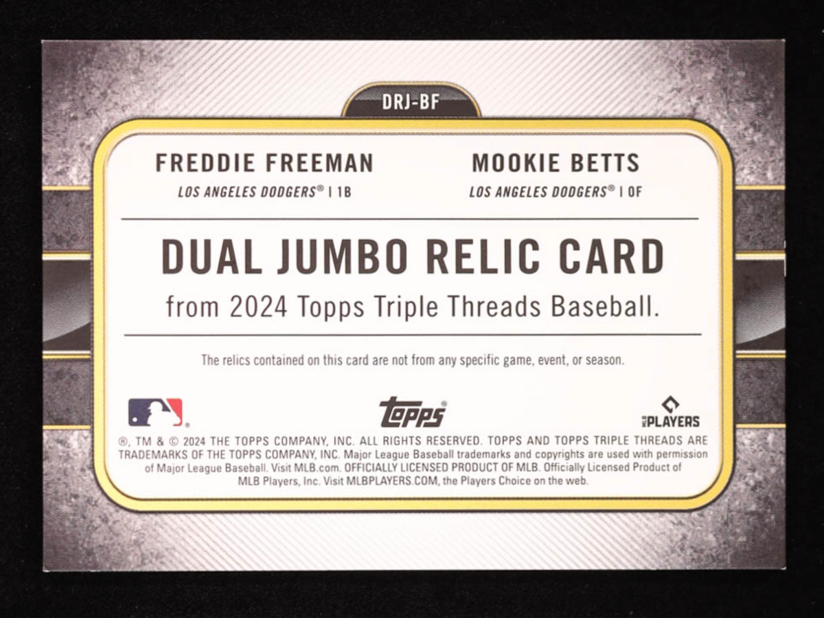 Freddie Freeman/Mookie Betts 2024 Topps Triple Threads Dual Jumbo Game-Used Relics #21/36 authentic-signatures Trading Car...
