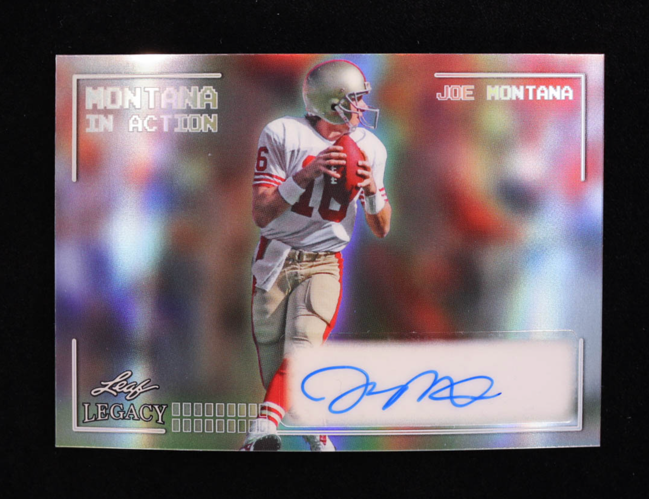 Joe Montana 2024 Leaf Legacy Collection Autograph Silver Prismatic SP Variation #3/5 authentic-signatures