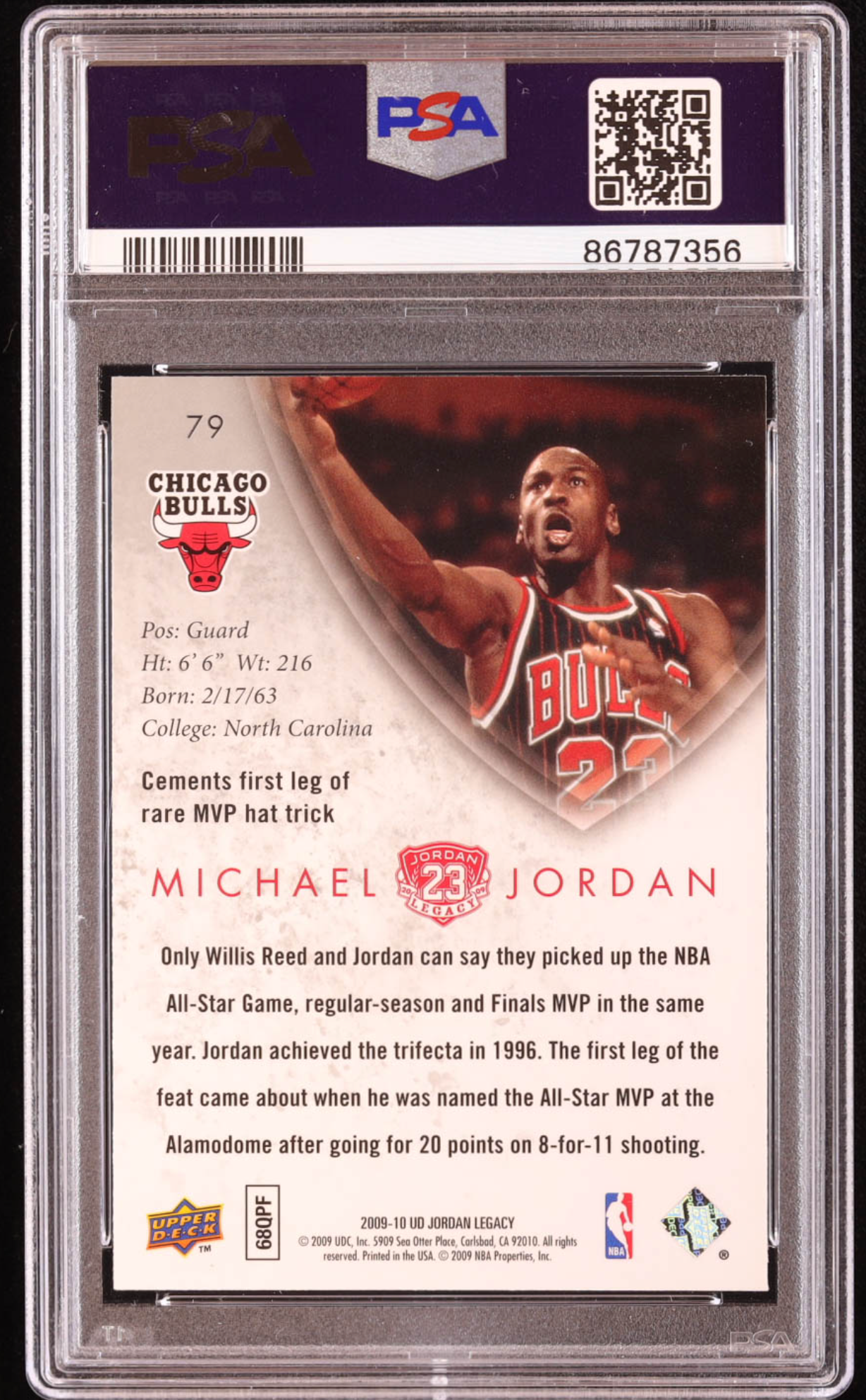 Michael Jordan 2009-10 Upper Deck Michael Jordan Legacy Collection Gold #79 (PSA 10) authentic-signatures