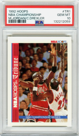 M. Jordan / C. Drexler 1992 Hoops MBA Championship #TR1 (PSA 10)