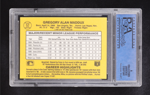 Greg Maddux 1987 Donruss Rookies #52 RC (PSA 9)