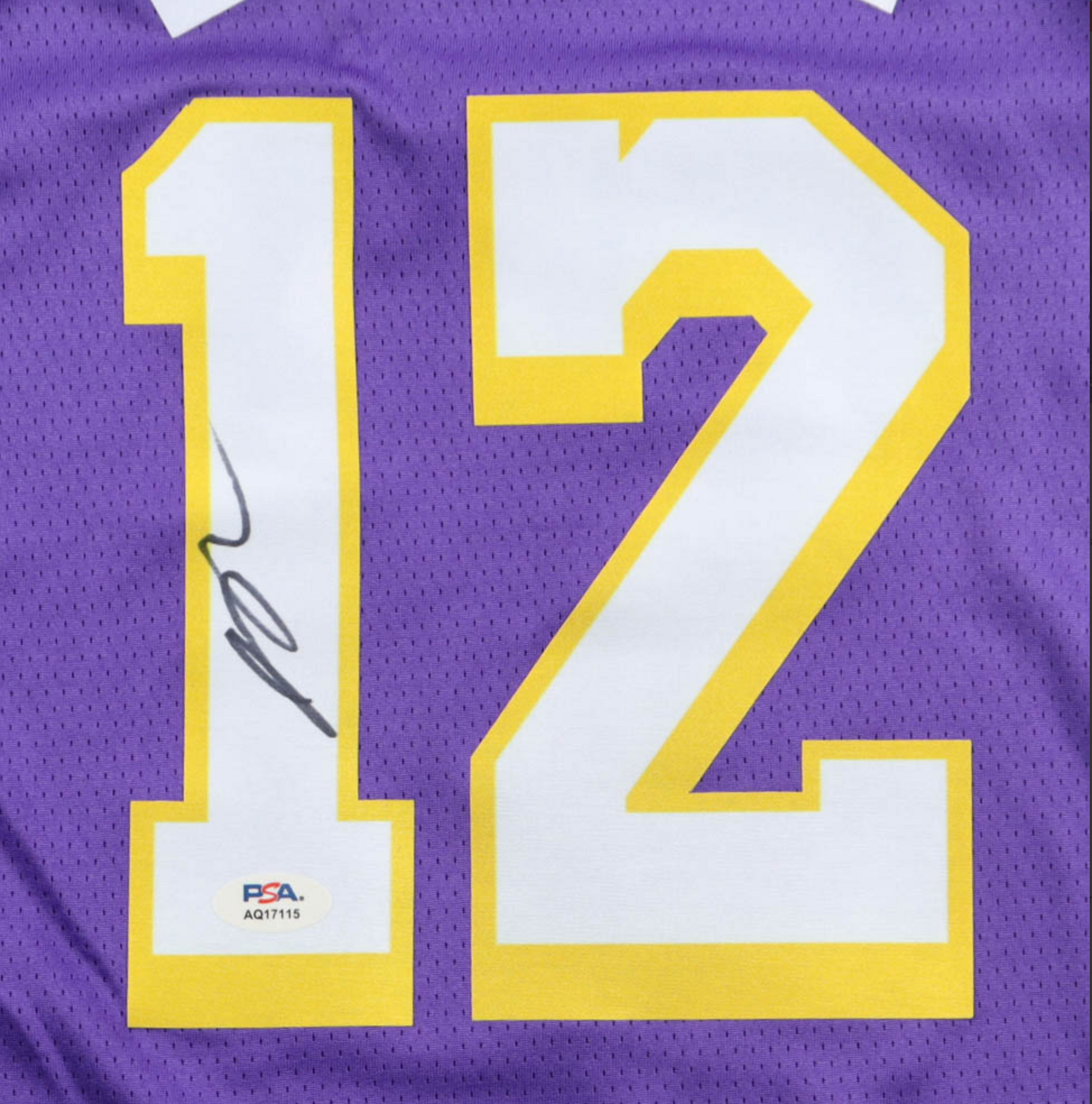 Maillot Authentique Exterieur Los Angeles Lakers signe par Jake LaRavia certifie par PSA authentic-signatures