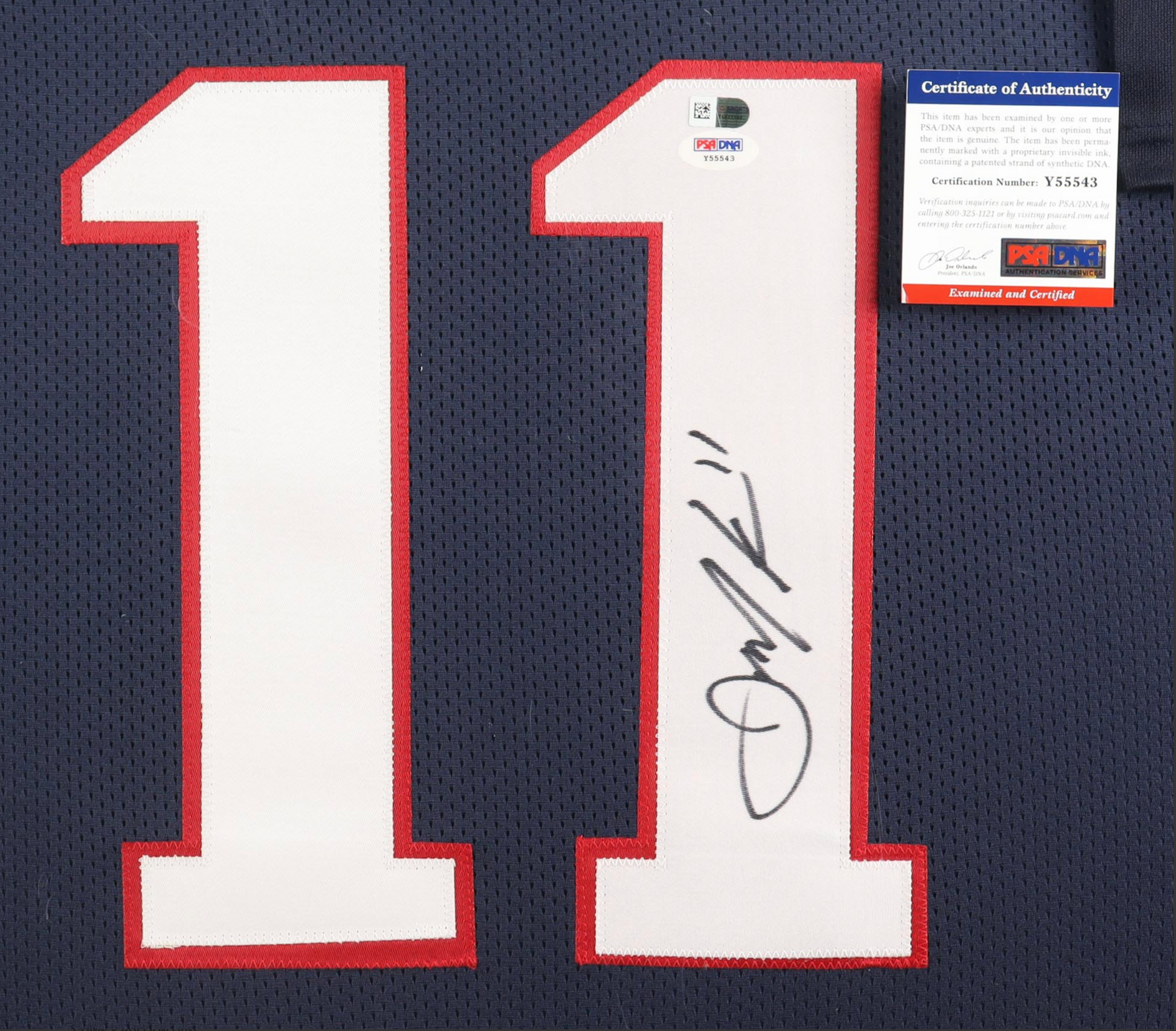 Cadre Maillot authentique signe par Julian Edelman certifie par PSA authentic-signatures