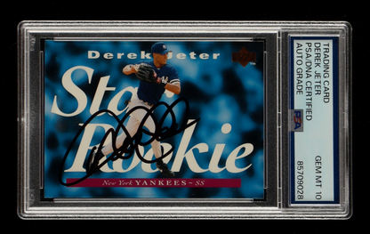Derek Jeter Signed 1995 Upper Deck #225 RC (PSA | Auto 10) authentic-signatures