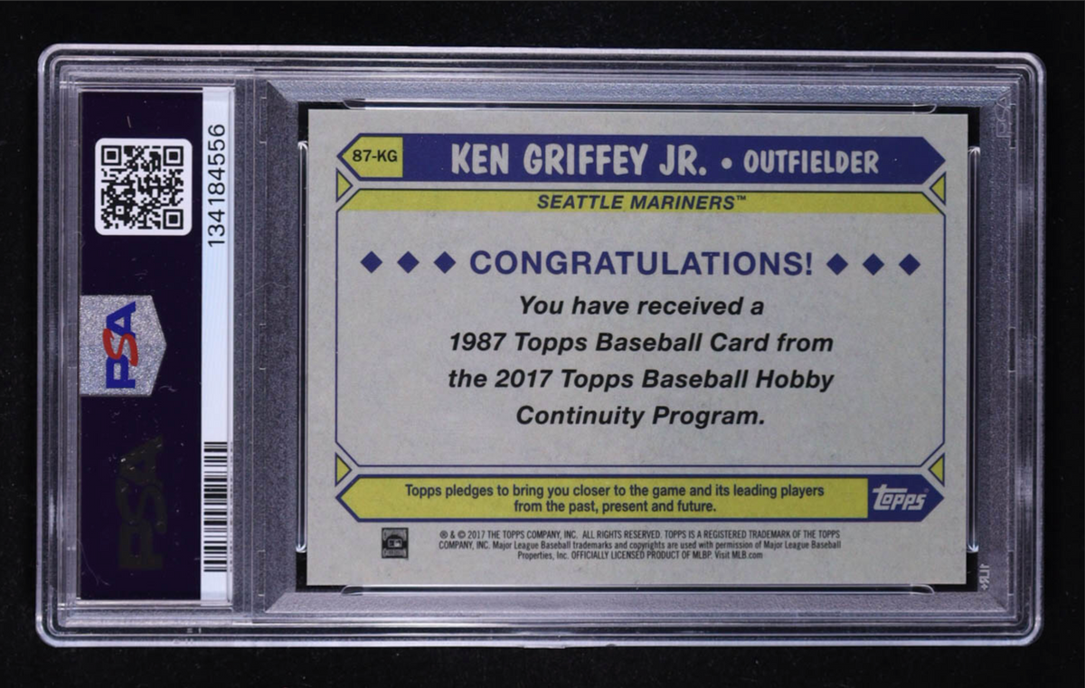Ken Griffey Jr. 2017 Topps '87 Topps Silver Pack Chrome #87KG (PSA 10) authentic-signatures Trading Cards Authentic Signat...