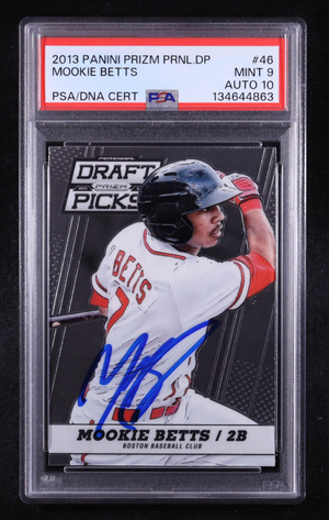 Mookie Betts Signed 2013 Panini Prizm Draft Picks #46 RC (PSA 9 | Autograph Graded PSA 10) authentic-signatures