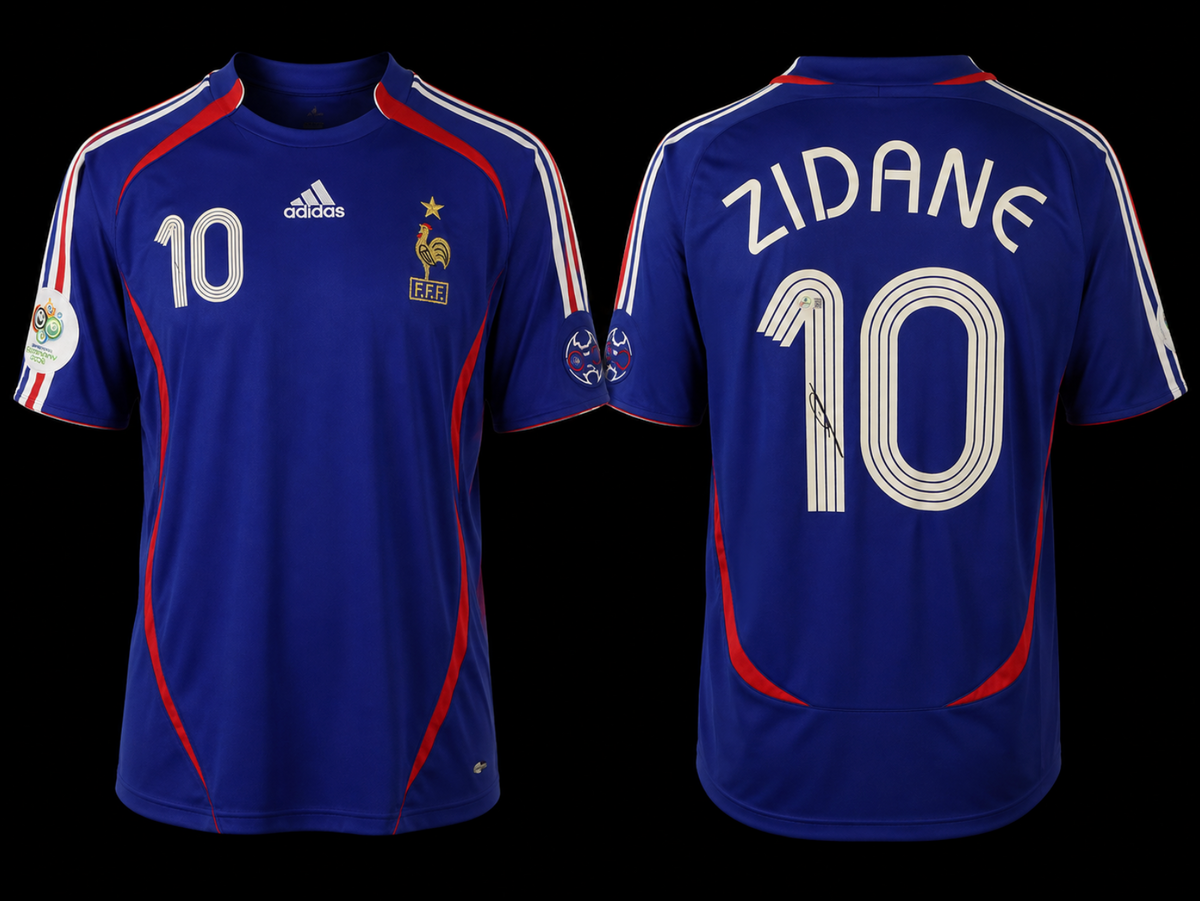 Zinédine Zidane signed France 2006 World Cup jersey #10 Beckett certified