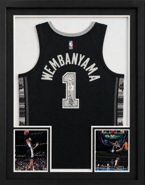 Victor Wembanyama Framed San Antonio Spurs Signed Jersey Inscribed Rookie of the year 2024 Certified by Fanatics