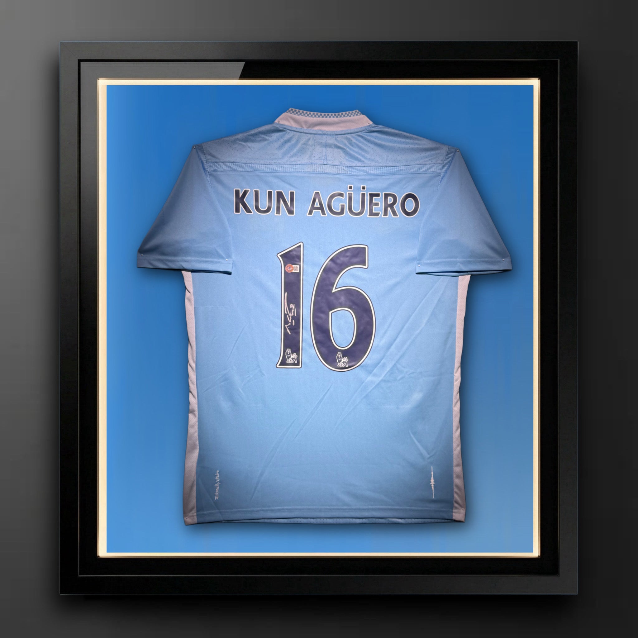 Sergio Aguero Signed Manchester City Umbro Authentic Jersey.Certified by Beckett authentic-signatures