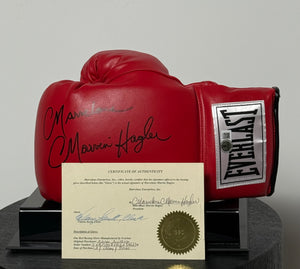 "Marvelous" Marvin Hagler Signed Everlast Boxing Glove With Display Case Certified by Beckett