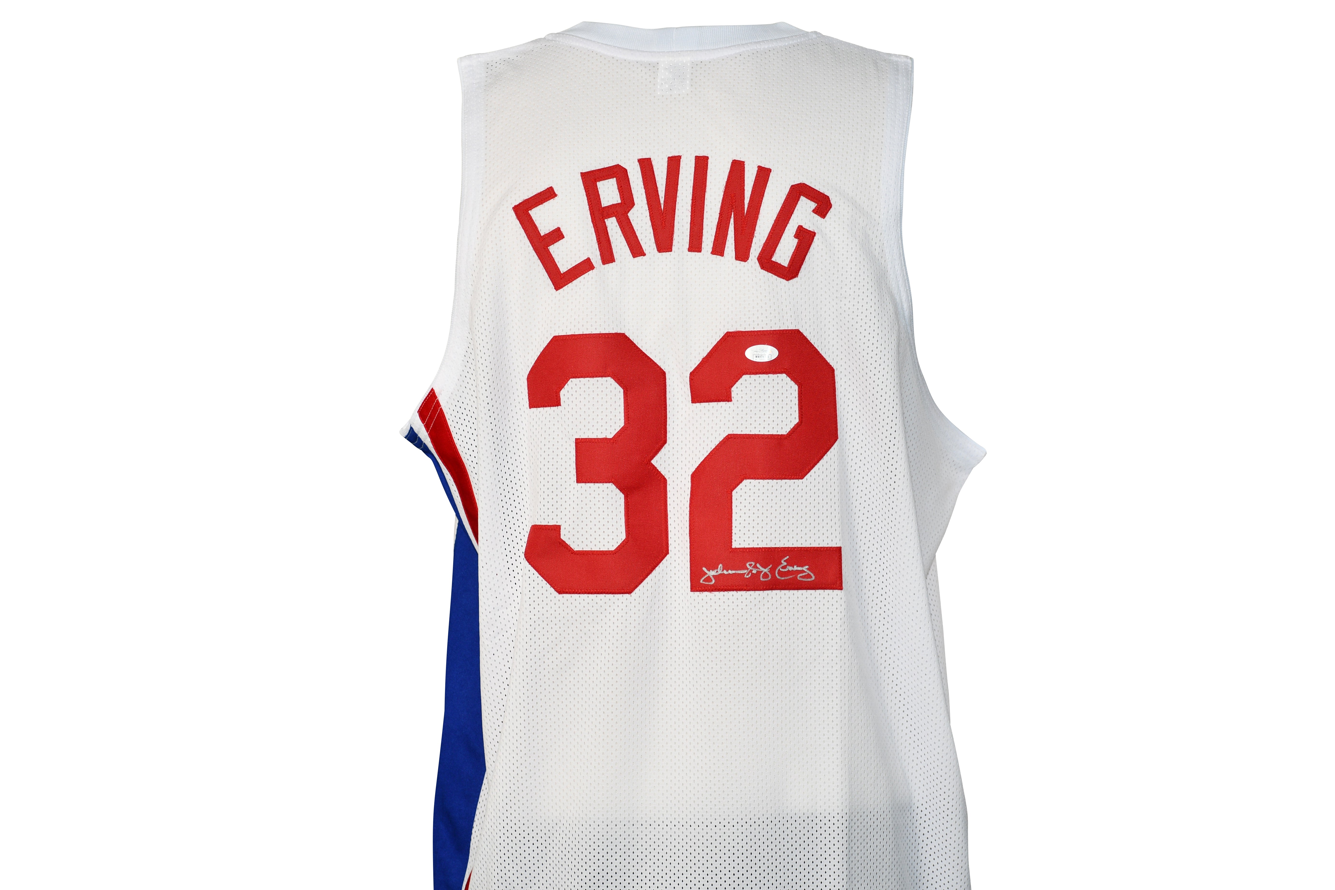 Julius Erving signed Philadelphia 7ers jersey inscribed "Doctor J."